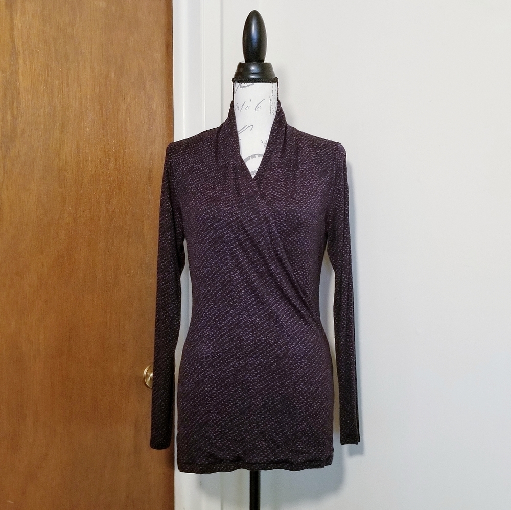 Banana Republic Faux-Wrap Longsleeve Vneck Blouse